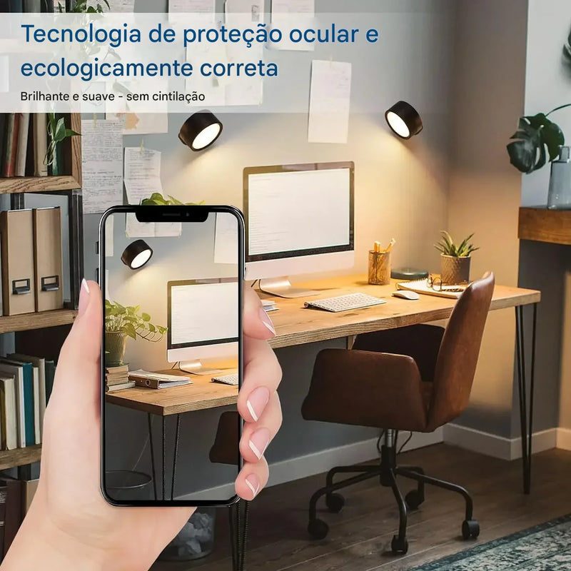 Luminária de Parede LED Sem Fio Moderna