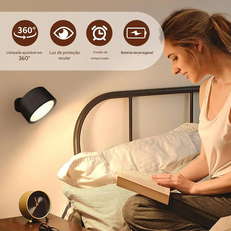 Luminária de Parede LED Sem Fio Moderna